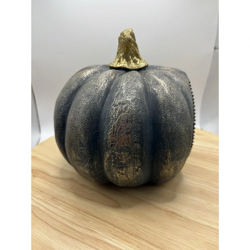 Halloween Gray Silver Gold Black Gothic Pumpkin Skeleton Skull Top Hat New